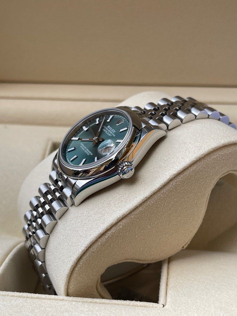 2024 Rolex Datejust 31 - Mint Green (Category: Luxury Watches) located in Pasig City. Submitted by chadoden (Listing ID 1335439913, Image 3). Description: Reference no - 278274 Brand New - Complete Set Smooth Bezel Jubilee Bracelet 5 years warranty.