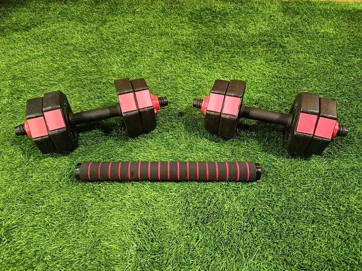 Ohbiger barbell dumbbell weight set 2 in 1 adjustable dumbbell set on sale