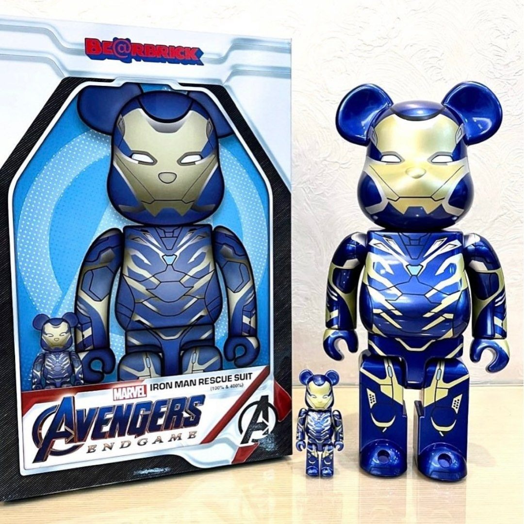 全新未開封 Medicom Toy Be@rbrick - Bearbrick IRON MAN RESCUE SUIT 100% 400%