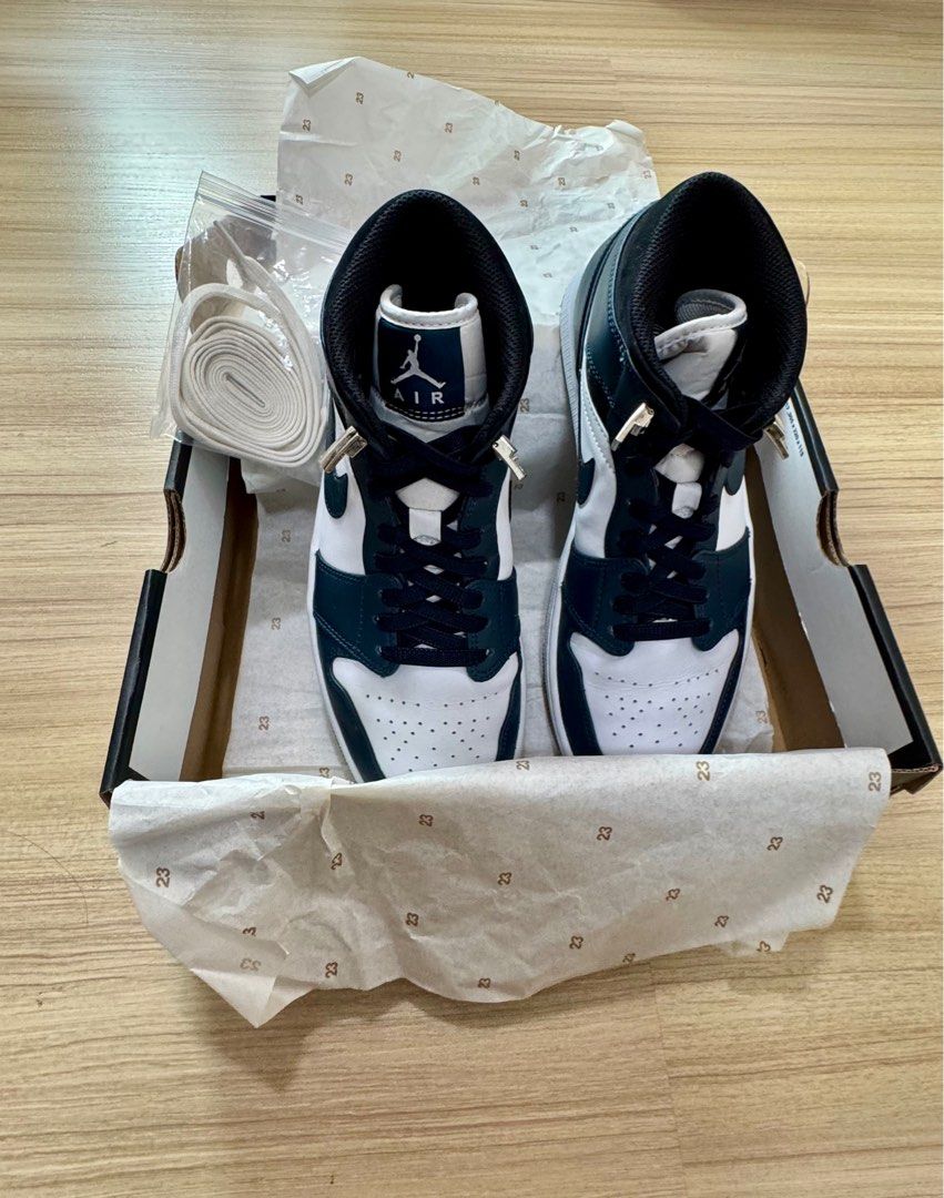 Authentic Nike Air Jordan 1 Mid (Armory Navy), Men's Fashion, Footwear ...