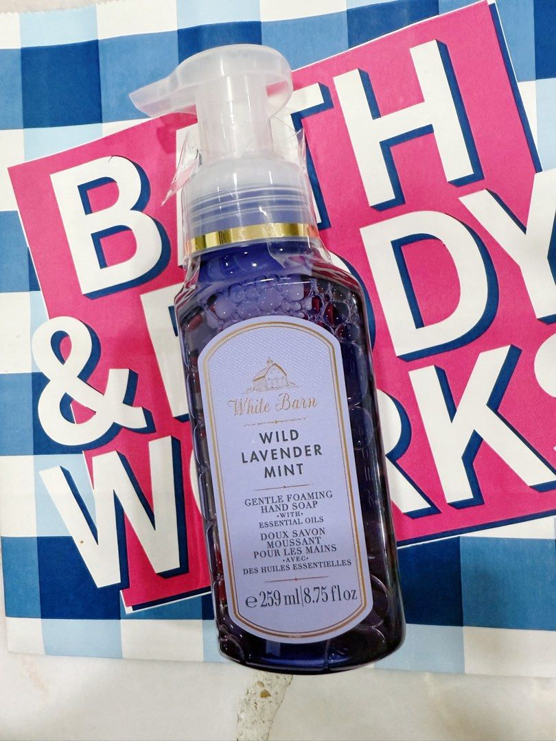Bath Body Works wild lavender mint hand soap, Beauty Personal