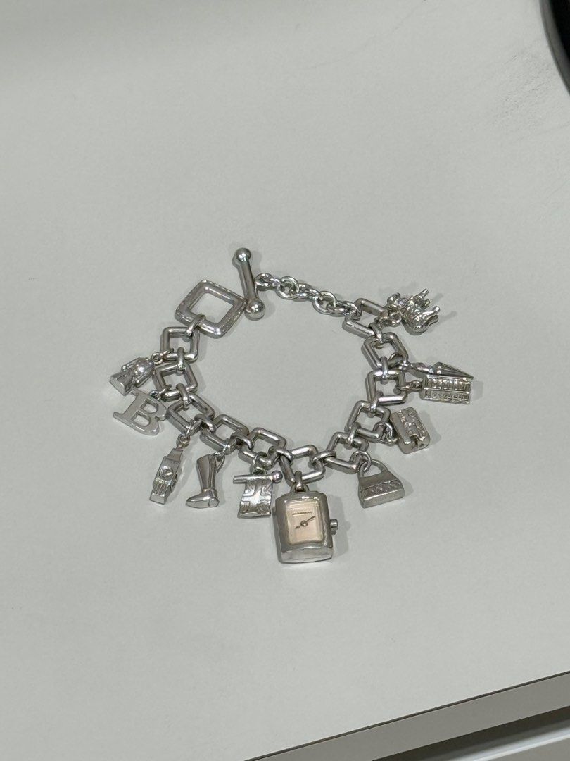Burberry Silver Charm Bracelet Link Watch Luxury Watches on Carousell
