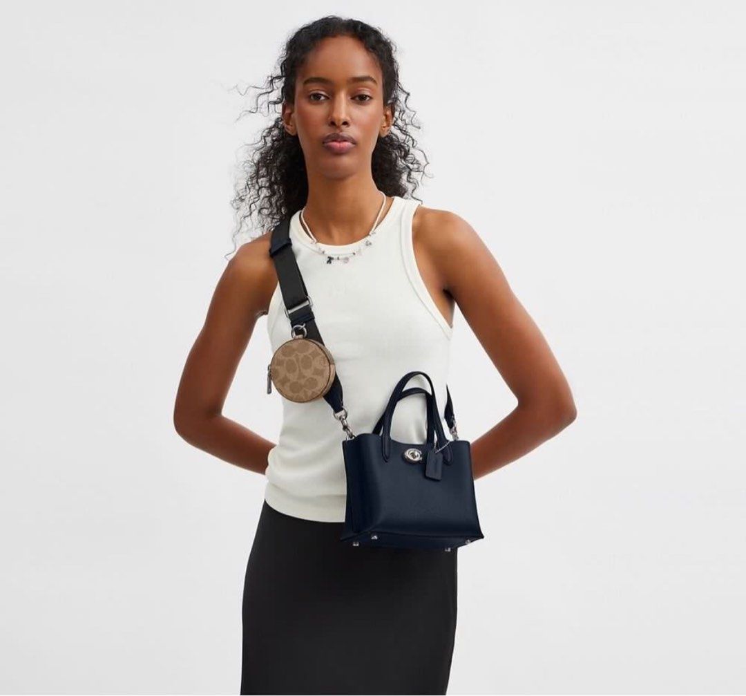 Coach Willow 18 in Polished Pebble Leather tote bag handbag shoulder bag Sling Crossbody sisters best friends women birthday Gift Exchange Present Valentine s Day Christmas Xmas Anniversary Gift multi...