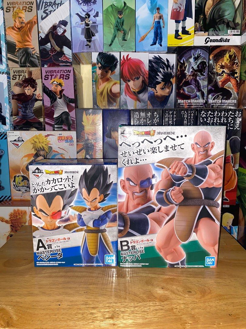 Dragon Ball Masterlise Banpresto Figures (Category: Figurines & Statues) located in Pasay City. Submitted by uzumaki_chief (Listing ID 1335442272, Image 2). Description: •Goku and Cooler Match Makers - 1350 Set, MIB •Vegeta Scouter - 5300, MISB •Nappa - 3300, MISB •SSJ3 Broly - 7700 BIB w/ clam •SSJ3 Broly - 7500 BIB w/ clam w/ support issue •Strong Chain Set - 10250, MISB •Cooler Final Form - 4300, MISB •Strong Chain Master Roshi - 3300, MISB •D