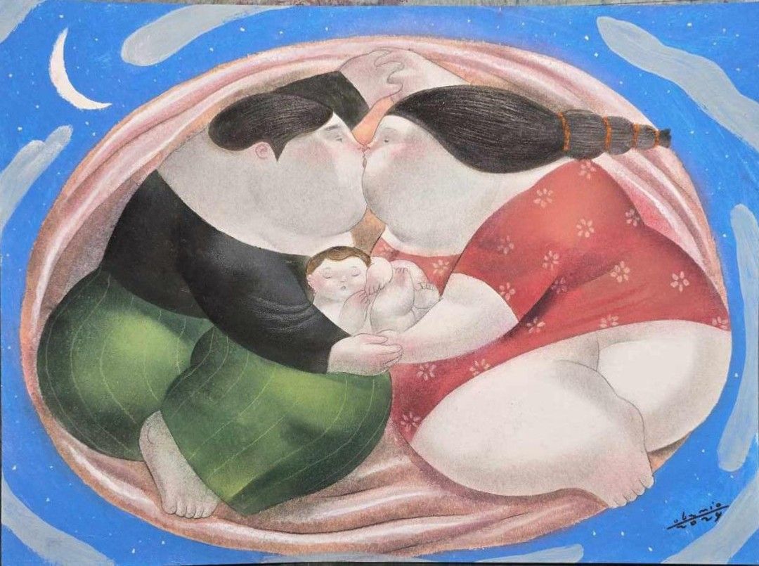 Family artwork by Obemio (Category: Art & Prints) located in Manila. Submitted by megaworld_art (Listing ID 1335538424, Image 1). Description: 10.5x14.5in with certificate of authenticity with frame free delivery metro manila.