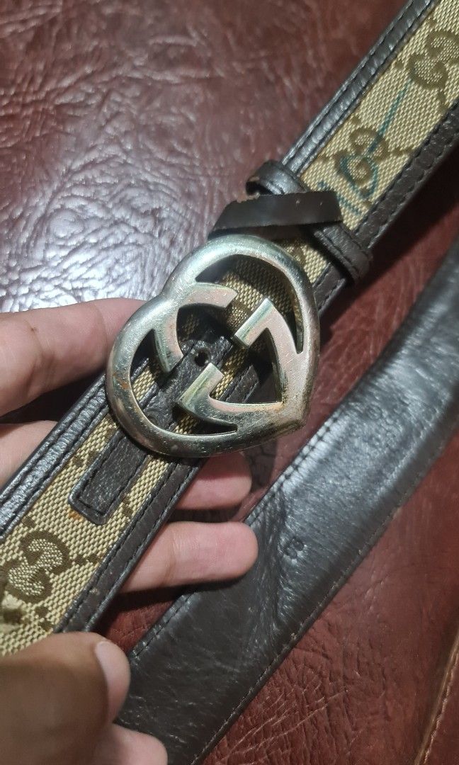 Gucci Heartshaped Interlocking Buckles Belt Women s Fashion Watches Accessories Belts on Carousell
