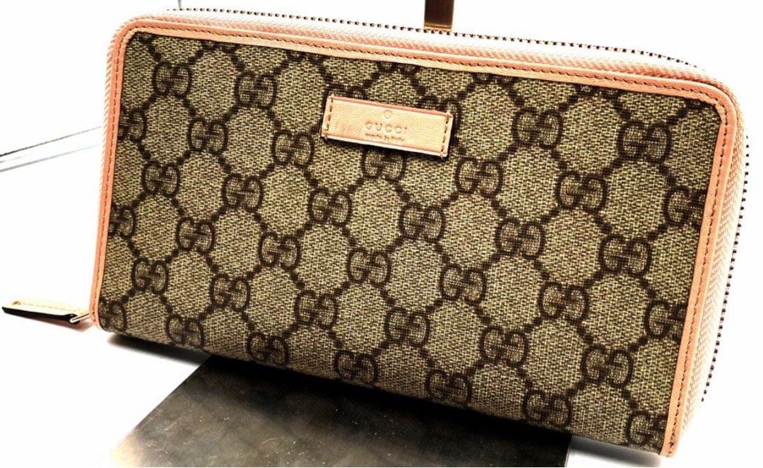 Gucci Pink Leather and Monogram Wallet Luxury Bags Wallets on Carousell