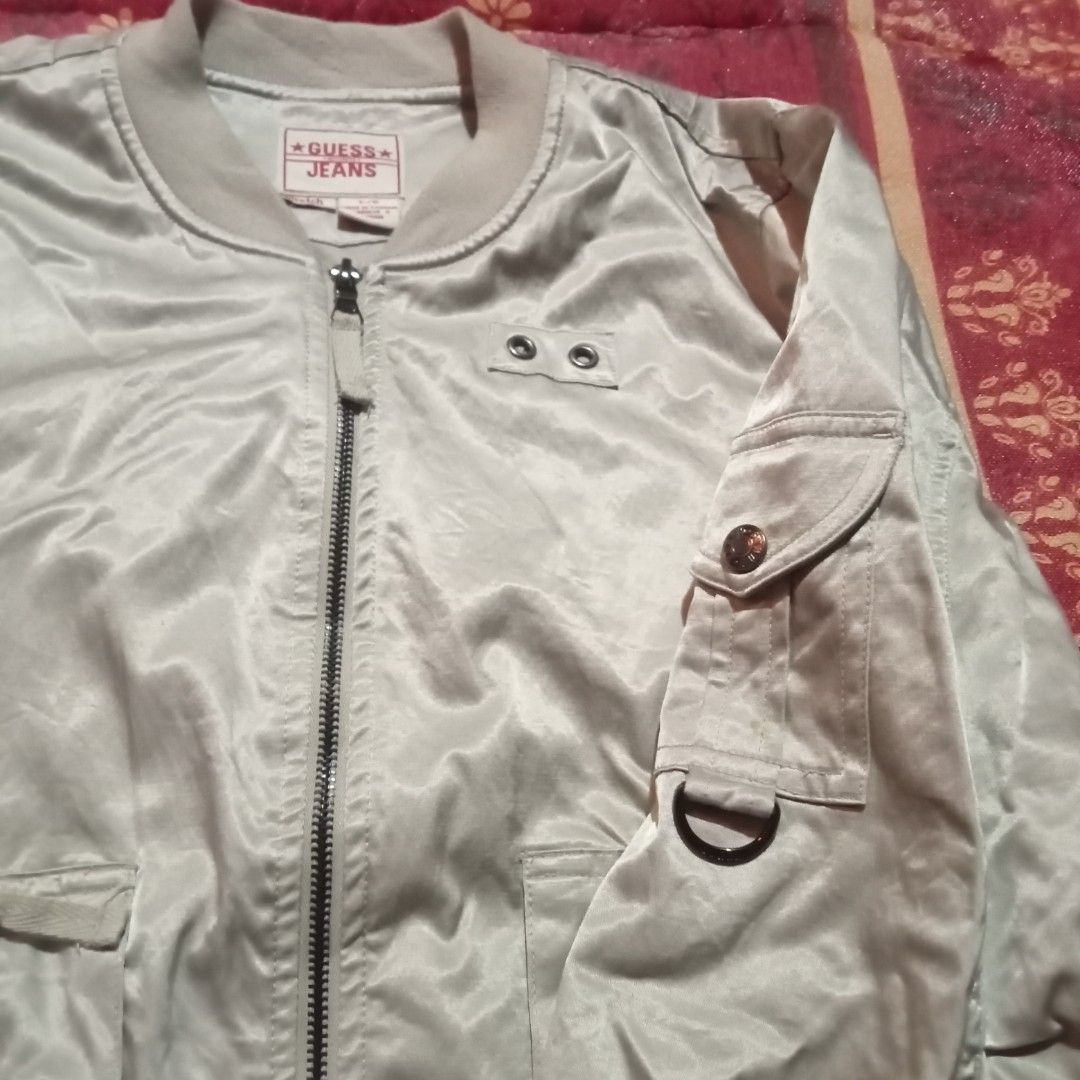 Guess white bomber jacket new arrivals