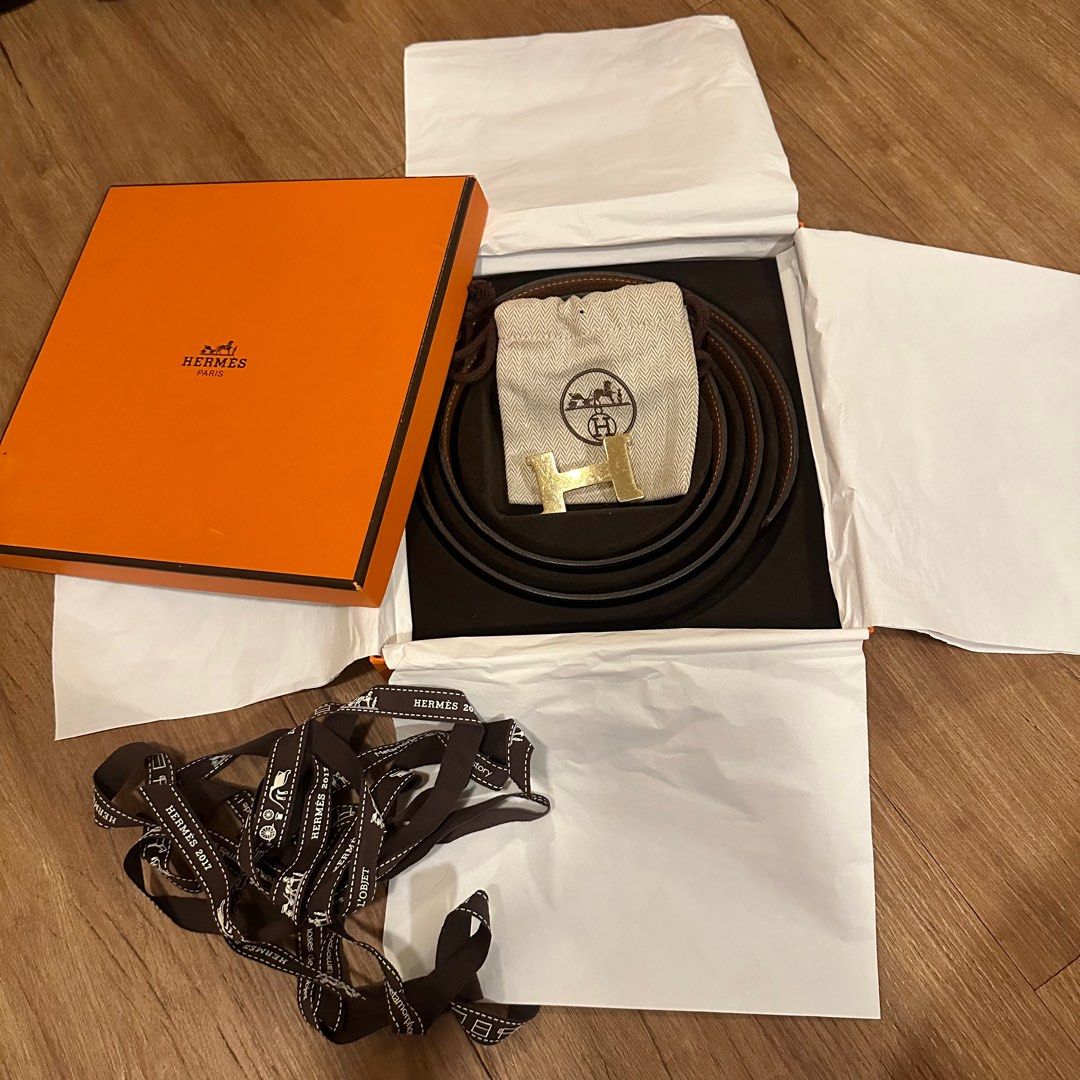 Authentic Hermes Belt Reversible leather strap 24mm size85 (hardware not included) (Category: Luxury Accessories) located in Quezon City. Submitted by jennbustillos (Listing ID 1335577013, Image 1). Description: Hermes Belt Reversible leather strap 24mm size85 (Added 1 hole) Leather belt only (like new) .