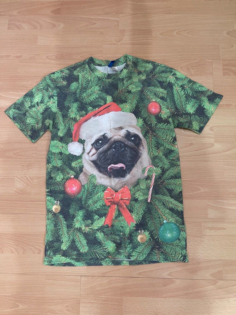 H M Christmas Pug Tshirt