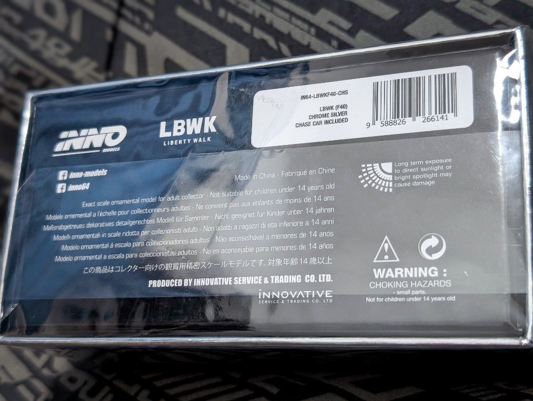 Inno64 Liberty Walk LBWK Ferrari F40 Chrome Silver CHASE CAR Hobby Expo ...