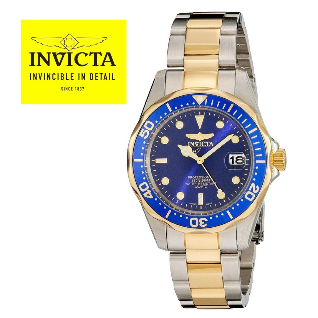 Invicta Men s Pro Diver 37.5mm Stainless Steel and Gold Tone Watch Men s Fashion Watches Accessories Watches on Carousell