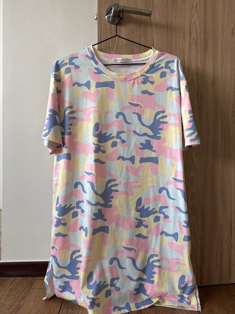 Pink camo t shirt dress best sale