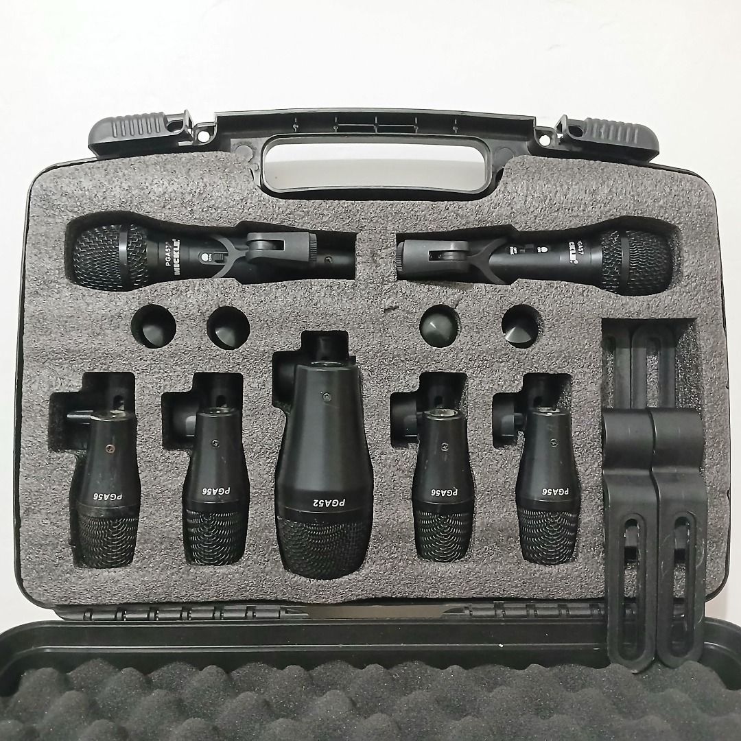 Mickle Drum Mic System (Category: Microphones) located in Taytay. Submitted by gbmusicsolutions2024 (Listing ID 1335526160, Image 3). Description: ⭐️CONDITION: Secondhand, fully functional 🔧INCLUSION: Plastic Hardcase User Manual 4 pcs DMC100 mic clips 2 pcs Mickle PGA57 Dynamic Mics 4 pcs Mickle PGA56 Tom Drum Mic 1 pc Mickle PGA52 Bass Drum mic ISSUE: Minor wearing off on mic body. No effect on sound quality..