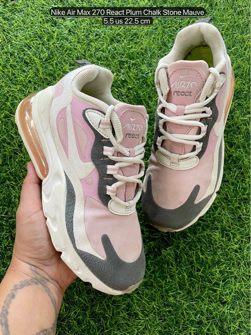Nike Air Max 270 React Plum Chalk Stone Mauve Women s Fashion Footwear Sneakers on Carousell