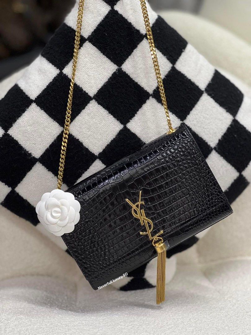 Ysl kate tassel bag croc on sale