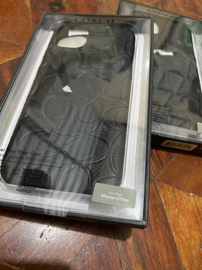 Original Coach Leather Case for iPhone 14 Plus / 15 Plus (Category: Cases & Sleeves) located in Manila. Submitted by razelysonn (Listing ID 1335552805, Image 3). Description: All original 101% with srp at the back a question you may ask again in the conversation Question: Is it original? Answer: It is, 101% ORIGINAL FIXED PRICE / 1,500 EACH.