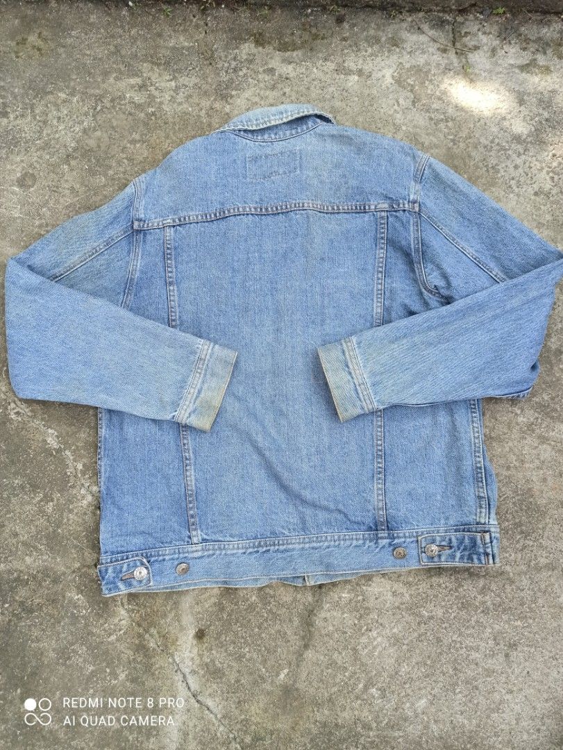 Playboy, blue denim jeans jacket (Category: Coats, Jackets and Outerwear) located in San Jose. Submitted by jdthriftflips (Listing ID 1335573502, Image 2). Description: w22 L25.5 color rate: 9/10 +sf price negotiable issue: minimal to none just check the pictures description: complete button, great design, just dm mi for more info.