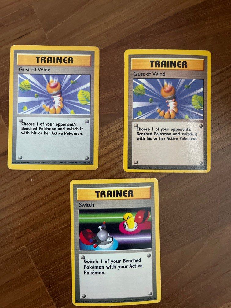 Pokmon Trainer cards (Gust of wind / switch), Hobbies & Toys, Memorabilia  & Collectibles, Fan Merchandise on Carousell