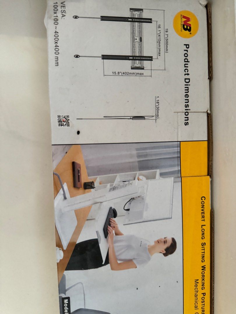 Portable standtable (Category: Tables & Sets) located in Singapore. Submitted by girlsohgirls (Listing ID 1335530613, Image 3). Description: Not opened or used with box condition as seen in pic Can put in your existing table to convert into stand table with this mechanical pulley system table .