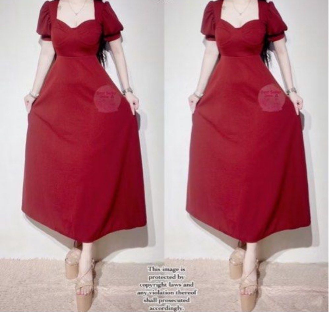 Puff Corset Long Maxi Dress (Category: Dresses) located in Taguig. Submitted by RoseTags (Listing ID 1335466036, Image 2). Description: Size:Small to semi large Colors:Black,Red ₱350 each.