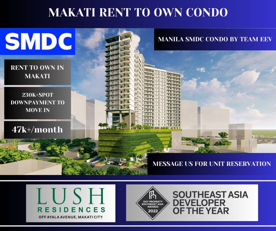RFO LUSH RESIDENCES IN MAKATI (Category: Apartments & Condos) located in Makati City. Submitted by starseller41212 (Listing ID 1335431314, Image 1). Description: Ready for Occupancy Unit 📍Bagtikan Street Makati City Avail our FIXED TAP PROMO FOR MONTH OF NOVEMBER amounting to Php 5,888,888. This includes VAT and other charges already. For only 240k+ SPOT downpayment and 40k+ monthly payable in 22 months with no interest. Passive income is in rea