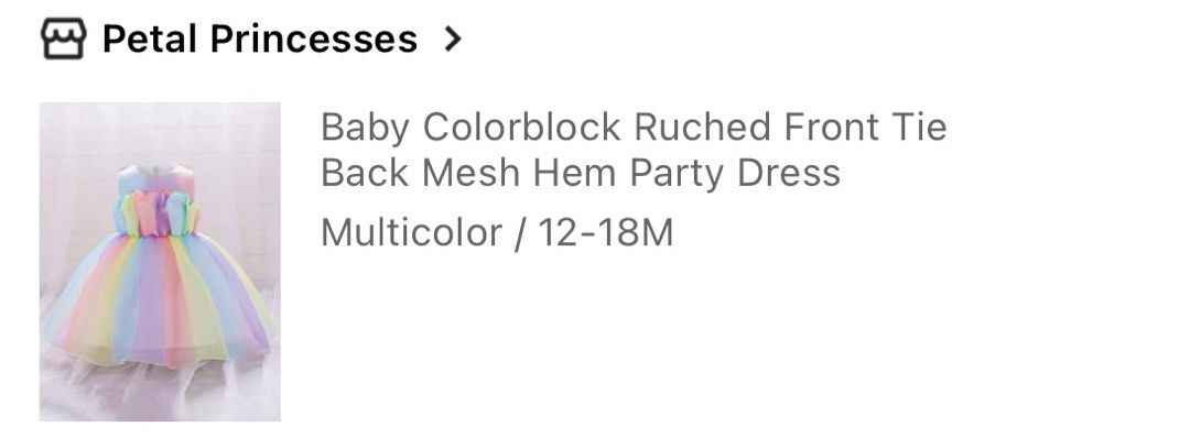 Shein Baby Gown (Category: Babies & Kids Fashion) located in Makati City. Submitted by big4head07 (Listing ID 1335438146, Image 2). Description: .