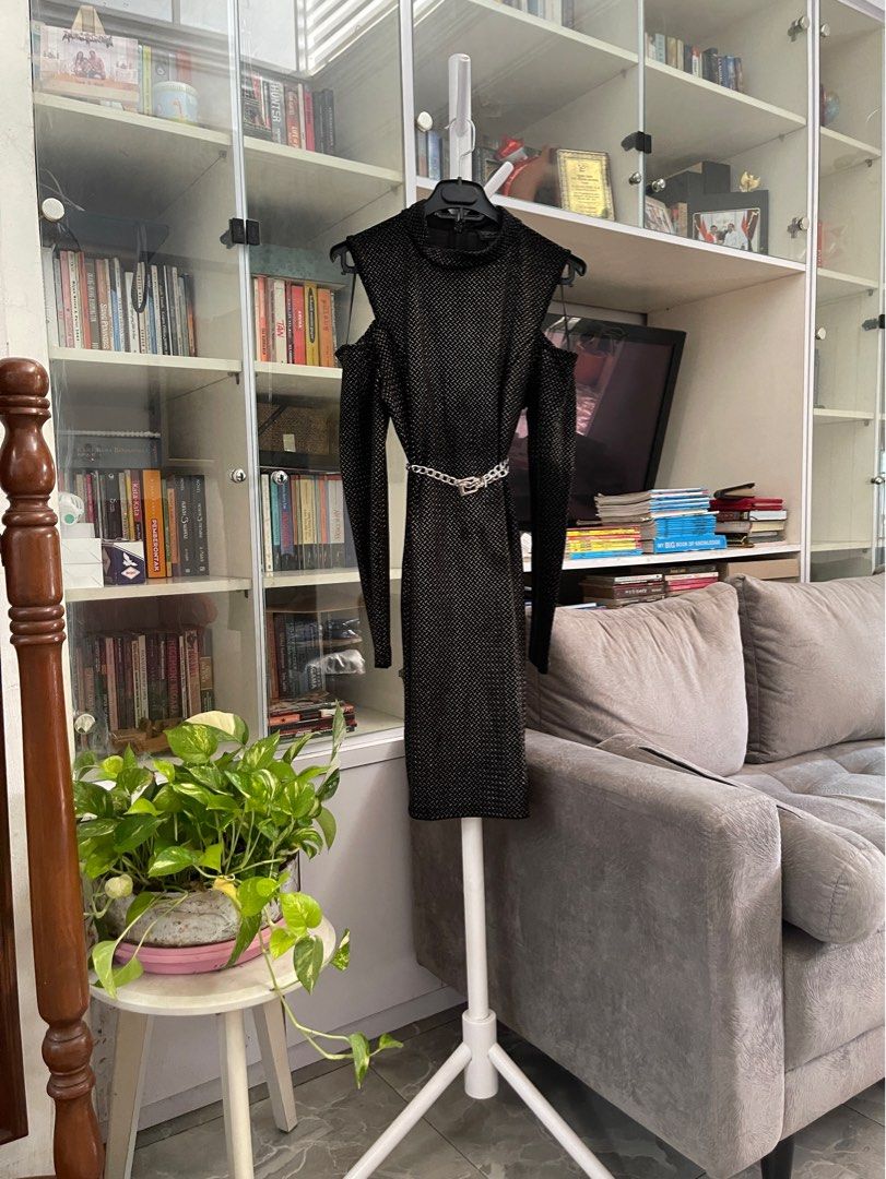 TopShop Tweed Dress Fesyen Wanita Pakaian Wanita Gaun Rok di Carousell