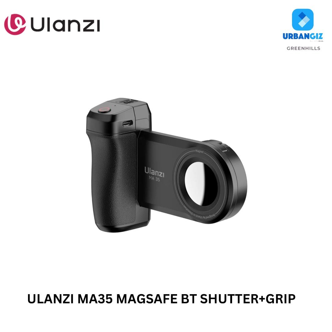ULANZI MA35 MAGSAFE BT SHUTTER+GRIP (Category: Camera Bags & Carriers) located in San Juan City. Submitted by urbangiz_greenhillsmall (Listing ID 1335533386, Image 1). Description: about this item: Features Balance & Stability: Bridge the gap in photography performance. MA35 Camera Grip turns your phone into a pro-level camera that's always with you. Magnetic or Phone Clamp Connection: The MA35 Grip magnetic accessories feature a secure magnetic 