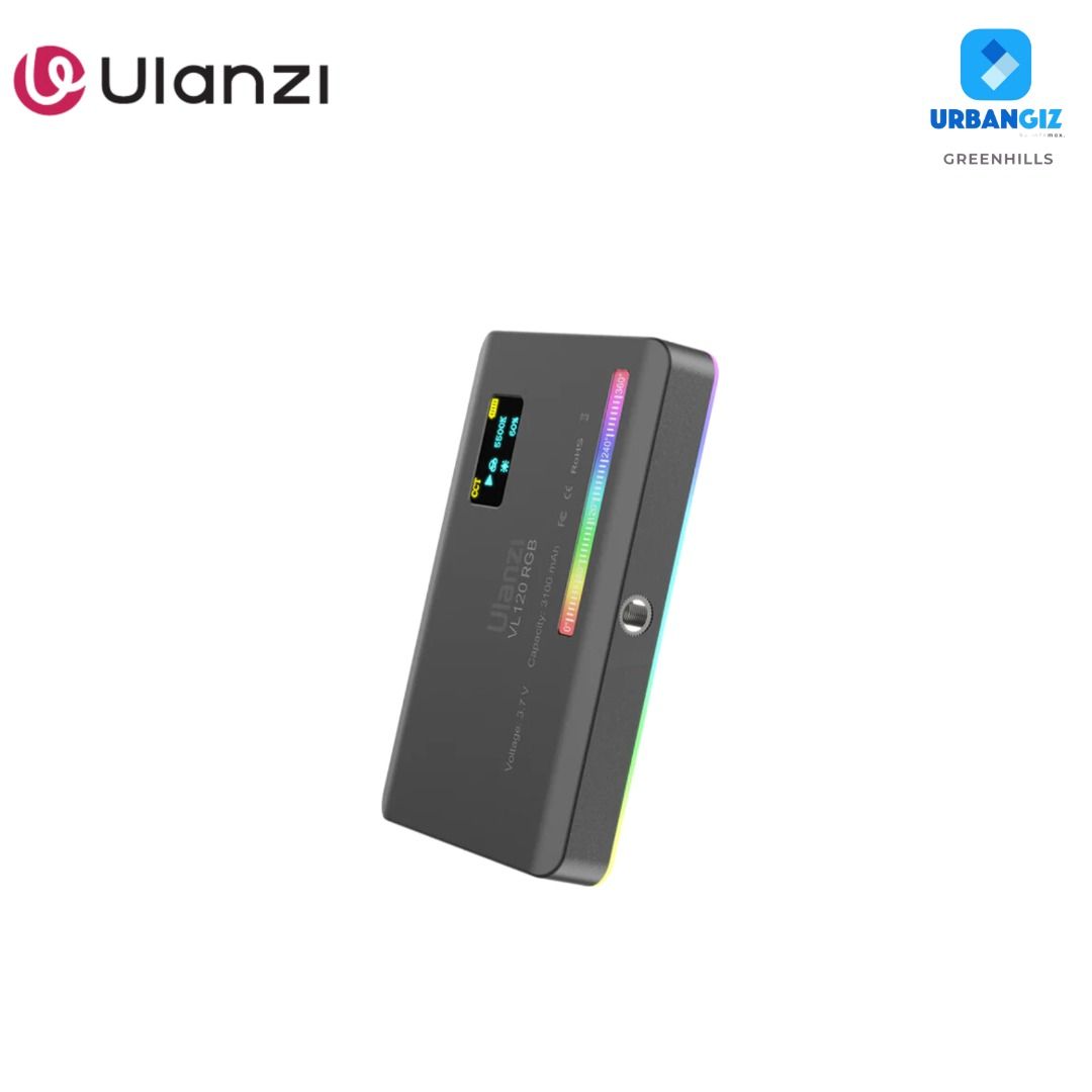 ULANZI VL120RGB VIDEO LIGHT (Category: Camera Bags & Carriers) located in San Juan City. Submitted by urbangiz_greenhillsmall (Listing ID 1335474136, Image 3). Description: about this item: > Full Color RGB Video light > Born for Creativity > 20 kinds of light effects, one-key switch: Cop Car/Ambulance/Fire Engine/Lightning/Fireworks/TV/Candle/Party/Fault Bulb/Pulsing/Strobe/RGB Strobe/Paparazzi/Emergency/ H/L Beam /Red Flash/Green Flash/Blue Fla