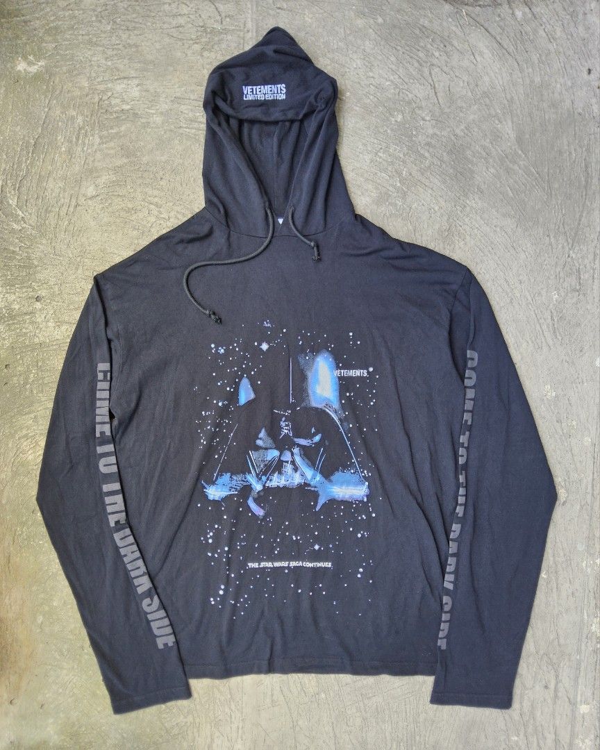 VETEMENTS X STAR WARS Darth Vader hooded long-sleeve shirt, Men's