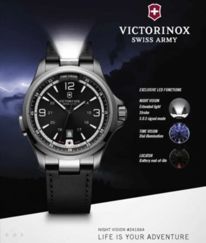 Victorinox watch with light outlet