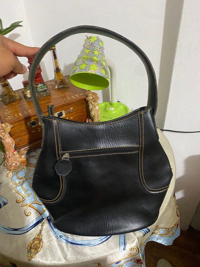 Vintage black leather handbags cheap