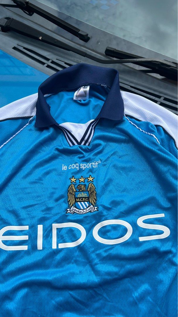 VINTAGE JERSEY 99 01 MANCHESTER CITY LE COQ SPORTIF Men s Fashion Tops Sets Tshirts Polo Shirts on Carousell
