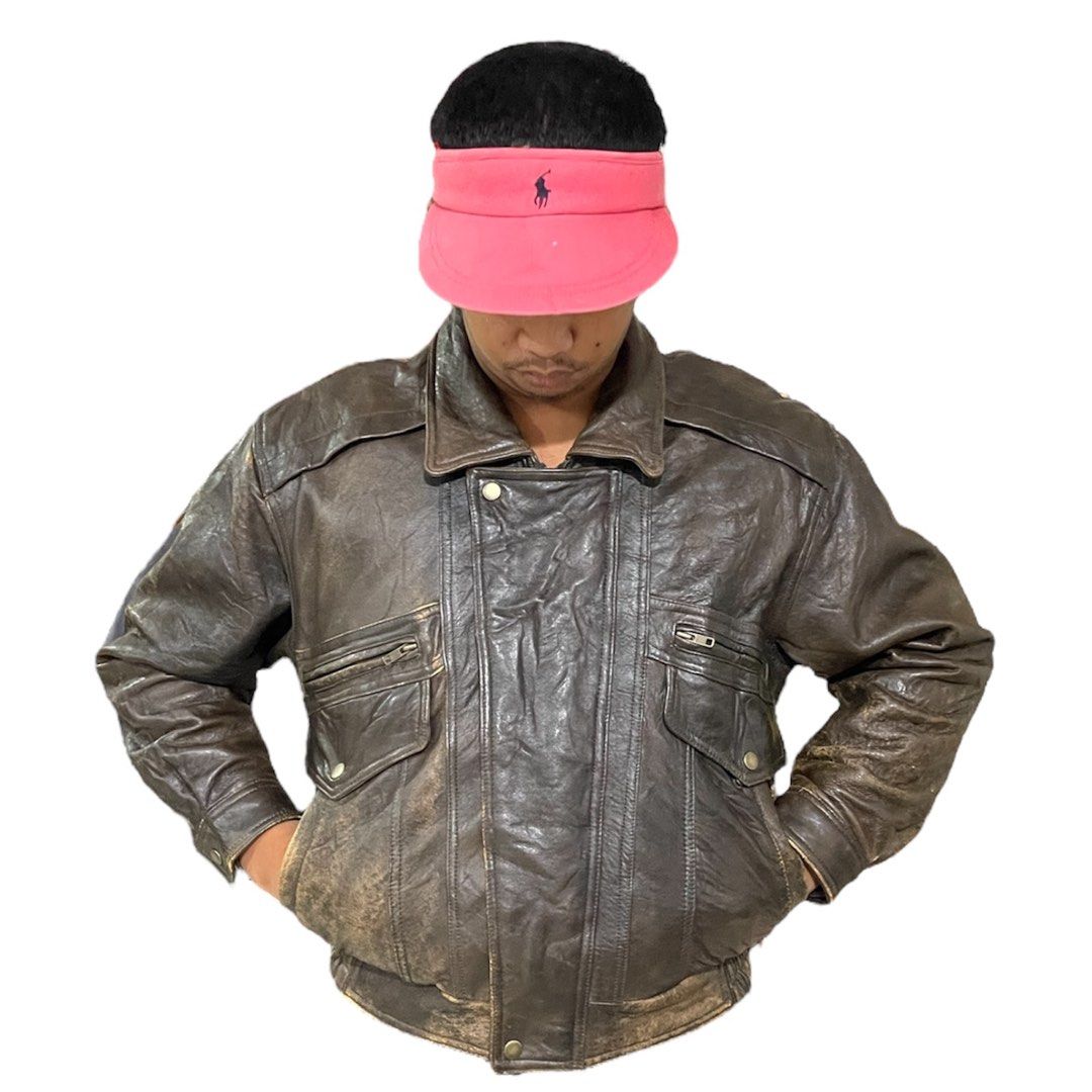 VINTAGE LEATHER JACKET DRADON OF SILK ROAD BRAND