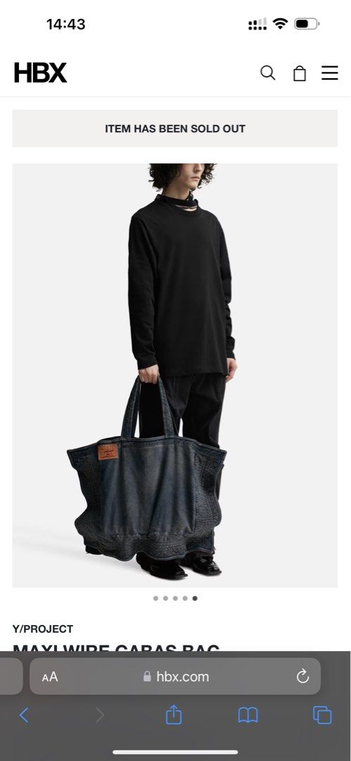 Y/Project Wire デニム トートバッグ マキシ 新品 ワイプロ Y/Project maxi wire denim tote bag, 女裝, 手袋及銀包, Tote