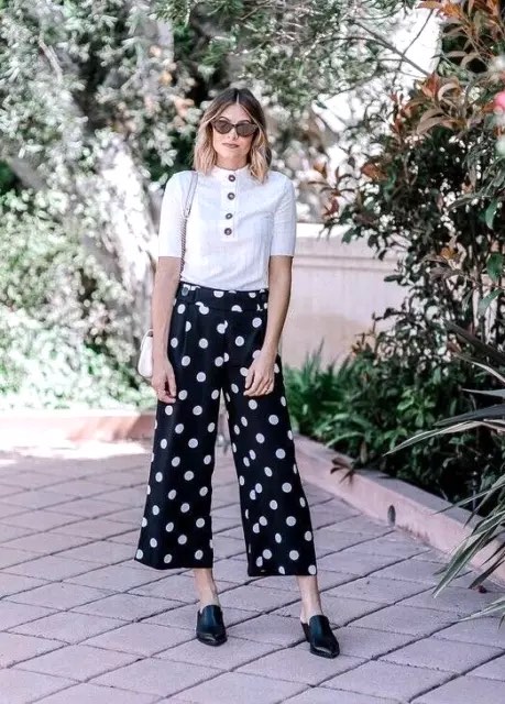 Zara polka dot pants cheap