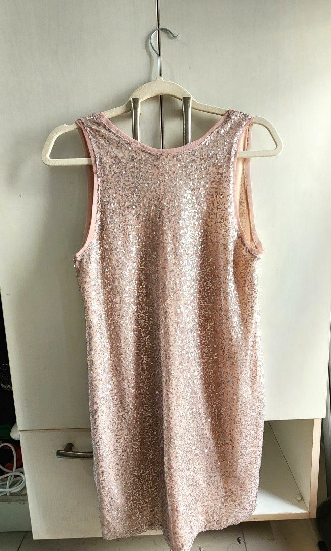 Zara Rose Gold glitter dress, Women's Fashion, Dresses & Sets, Evening  dresses & gowns on Carousell
