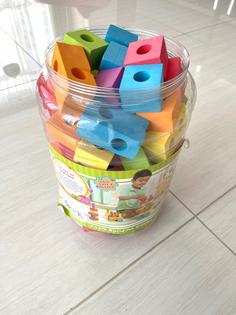 100 Piece Foam Building Blocks Hobbies Toys Toys Games on Carousell
