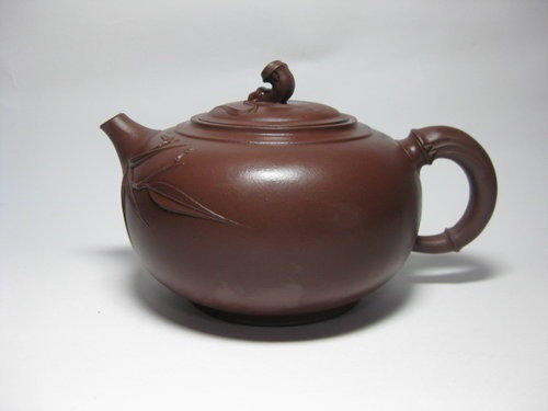 茶道具 古錫　唐物　廻龍閣陳永高光店 古錫製 菱花形錫茶壺