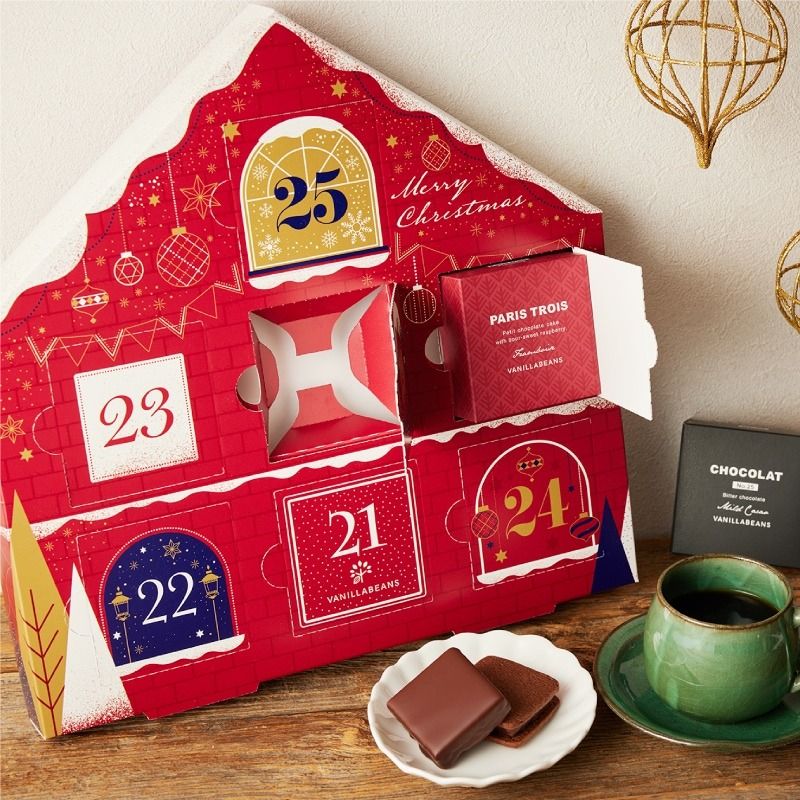 預購 日本直送 VANILLABEANS 2024 Chocolat ＆ Paris Trois Advent Calendar, 嘢食
