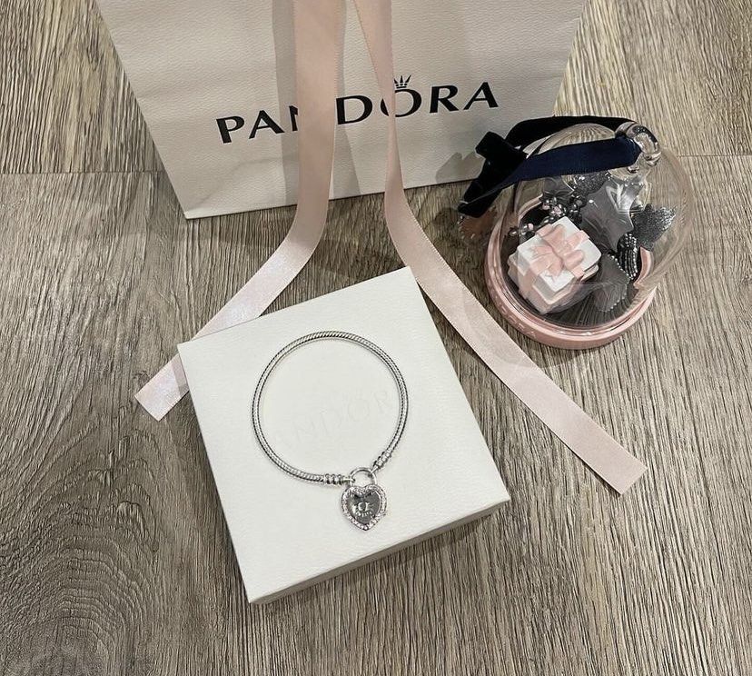 Moments heart padlock & snake chain bracelet online