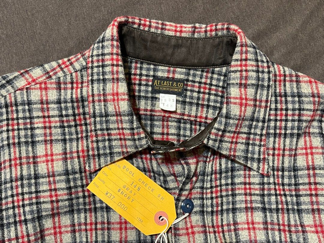 トップス atlast&co butcher products wool shirt At Last & Co Wool Check Shirt size 14.5 Timeworn Clothing