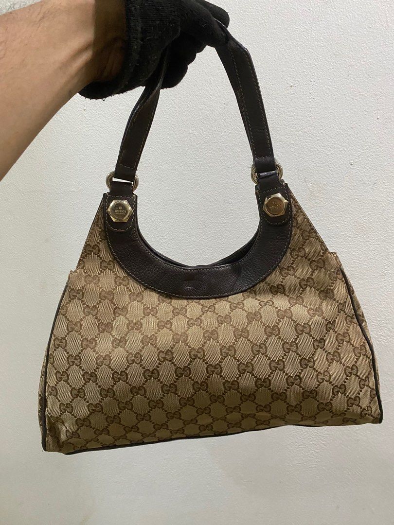 Authentic Gucci Bag shoulder charmy GG brown canvas (harga net)