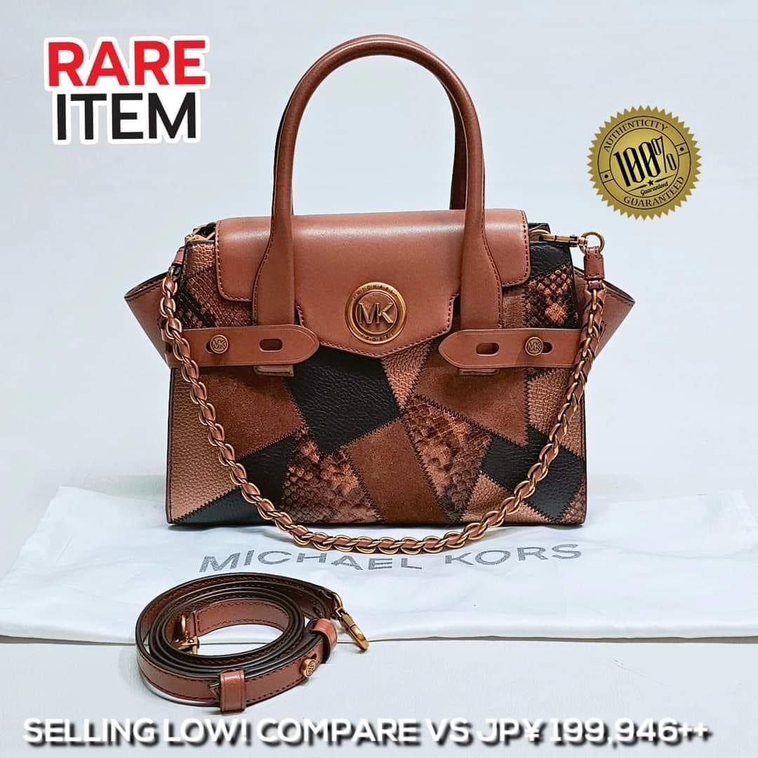 Carmen large patchwork embossed leather belted satchel clearance