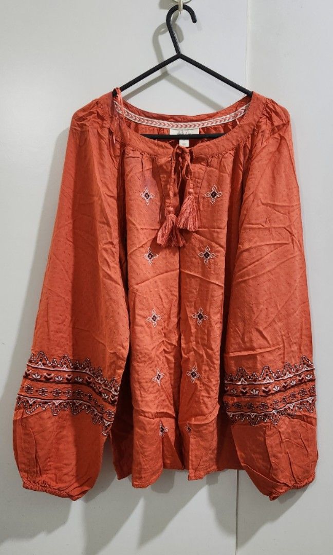 style & co embroidered top