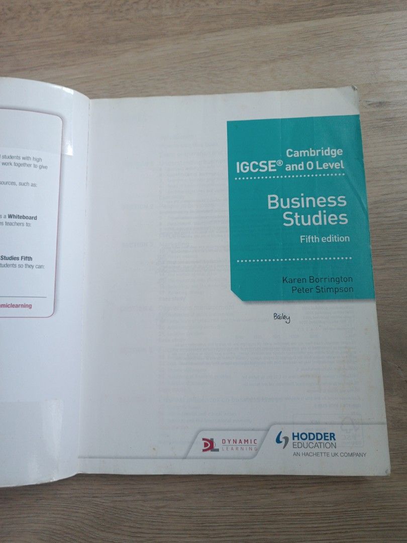 Cambridge IGCSE and O Level Business Studies 5th Edition, Hobbies ...