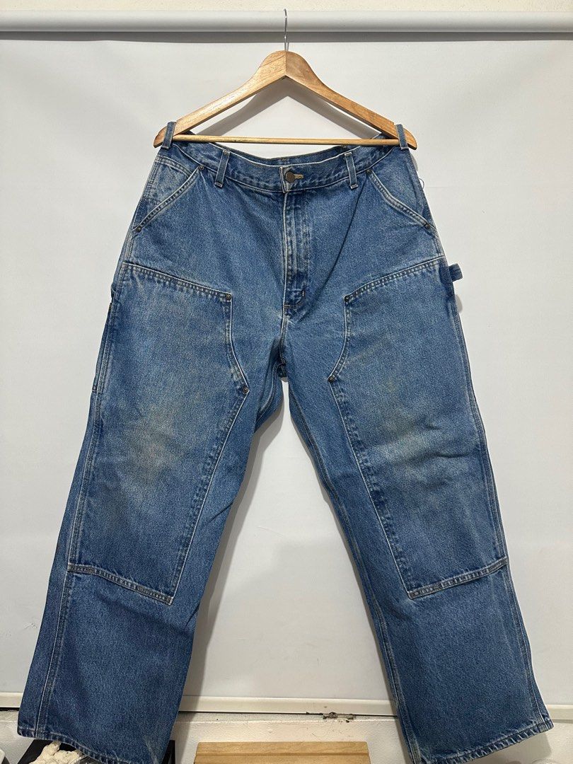 Carhartt Double Knee Workwear Pants (Category: Jeans) located in Pasig City. Submitted by garmentory (Listing ID 1335695441, Image 1). Description: Tagged size 38x30 Fits closer to 36 Vintage Carhartt Washed denim Loose Original Fit Excellent condition.