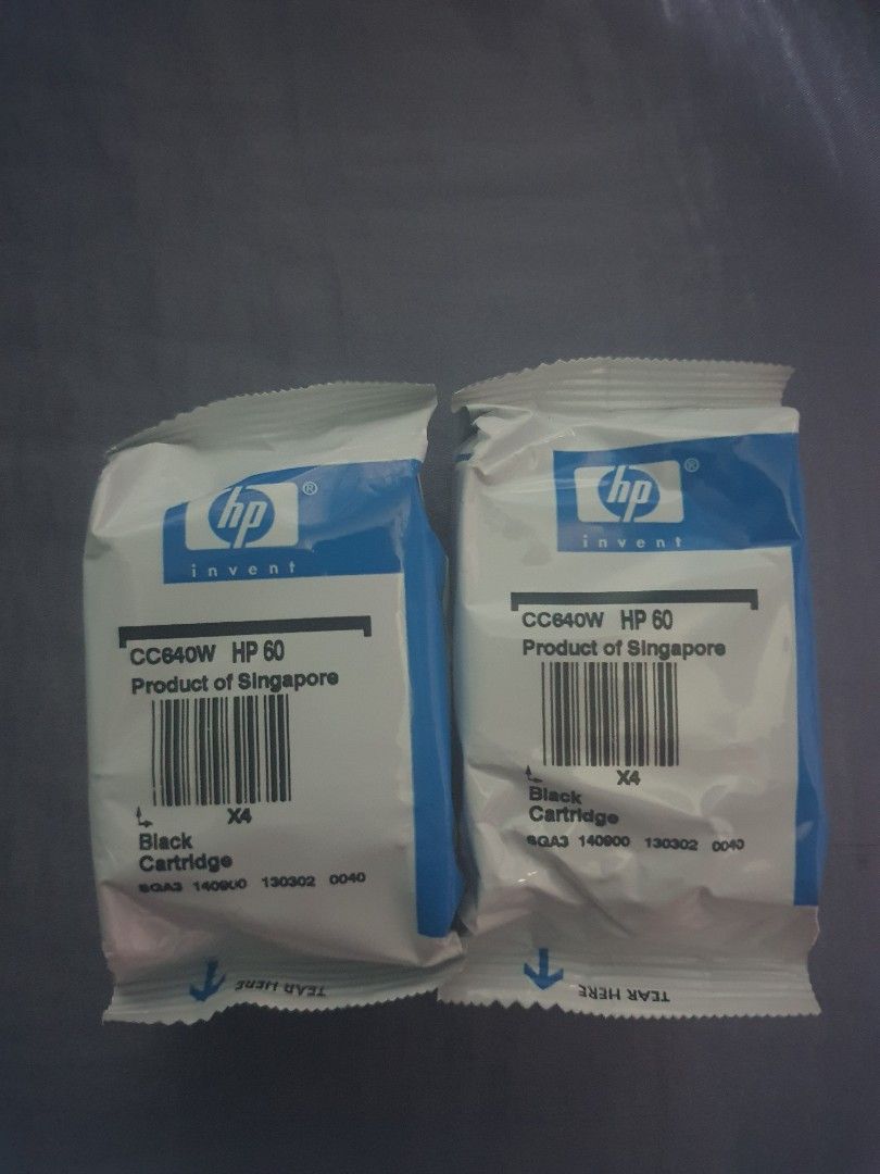 CC640W HP 60 INK CARTRIDGES (Category: Printers, Scanners & Copiers) located in Batangas. Submitted by bean79 (Listing ID 1335740760, Image 2). Description: ITEM: CC640W HP 60 INK CARTRIDGES Color Black - 2pcs Tri - Color - 2pcs New remove from the box.. RFS: Defective Printer and have a new brand of Printer. Still negotiable for sure buyer.. God Bless.