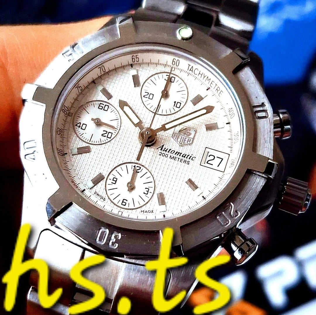 CHEAPEST Tag Heuer Aquaracer Steel White 41mm Automatic Chronograph Divers Watch CN2110 Discontinued
